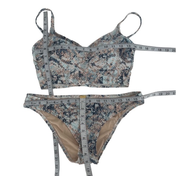 NWT Kona Sol Blue Pink Swimsuit Bikini Top And Bottom Set Size Medium Women’s - Picture 5 of 8